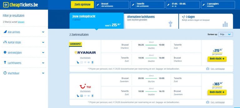Vliegtickets vergelijken