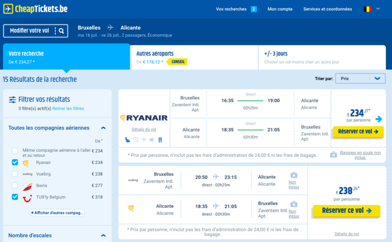 Comparer les billets d avion